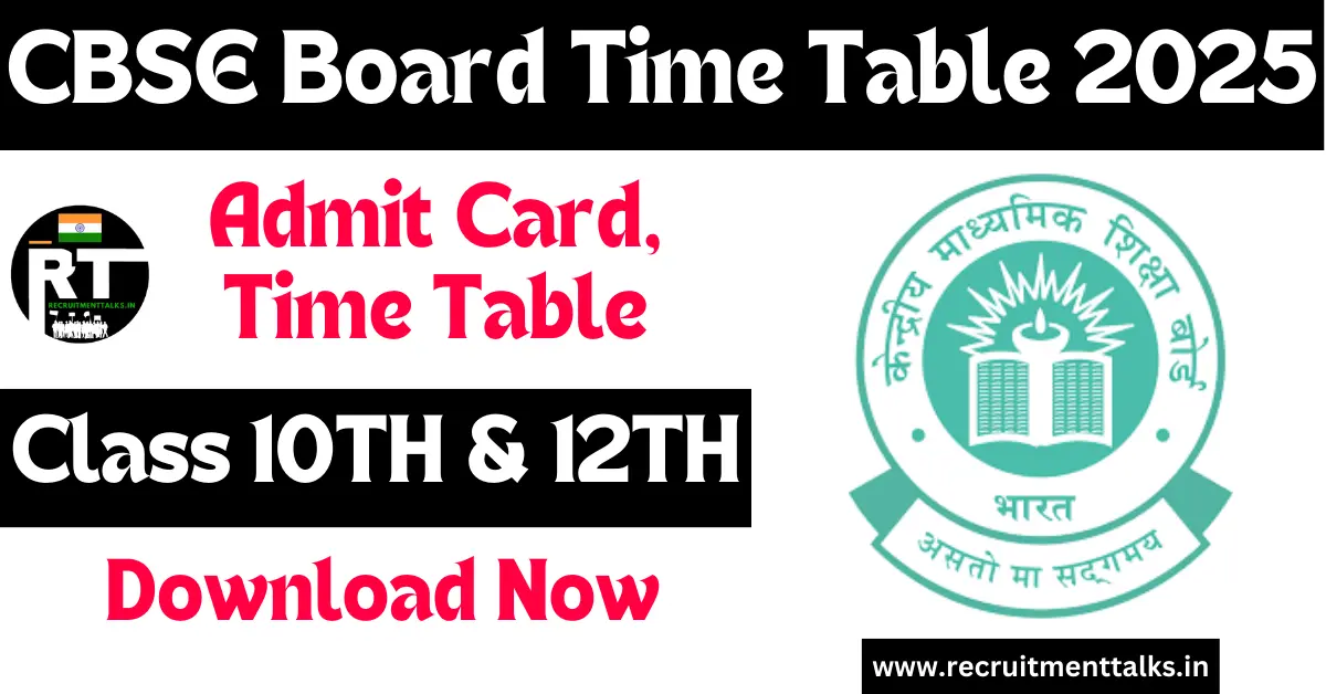 CBSE Board Time Table 2025 Admit Card And Date Sheat