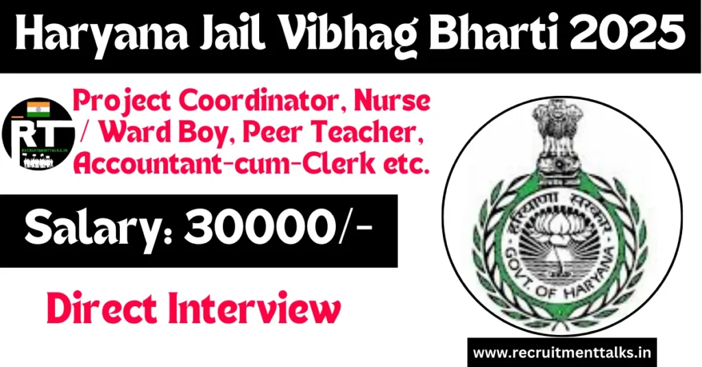 Haryana Jail Vibhag Bharti 2025